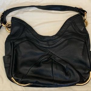 Black B Makowski leather slouchy bag